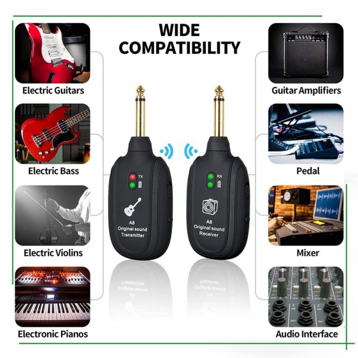 Jack Transmitter Wireless Sound Transmitter Receiver UHF Tanpa Kabel