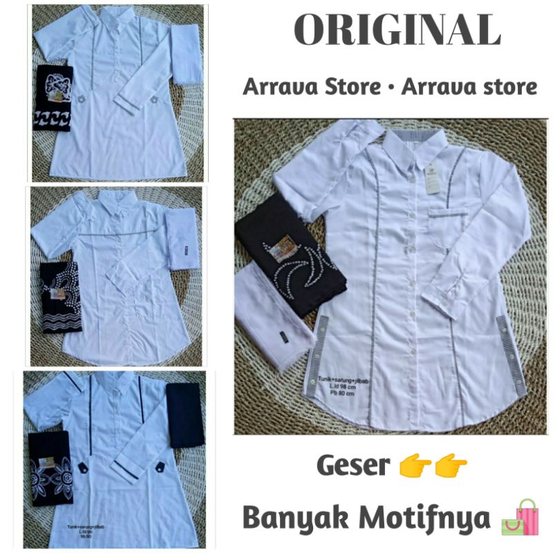 Baju Santri Putri | Atasan Santriwati | Tunik Santri putri | Tunik Putih Santriwati | Atasan Tunik s