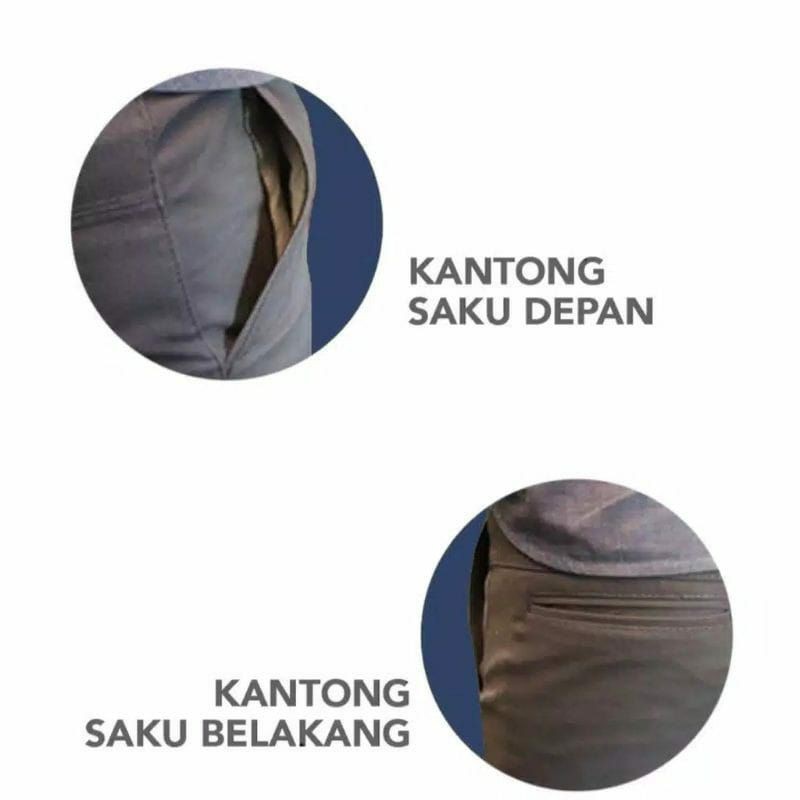 CELANA CHINO Panjang pria Slimfit KERJAHARIAN Santai Casual Formal Hitam Abu Cream Mocca Size 27-38