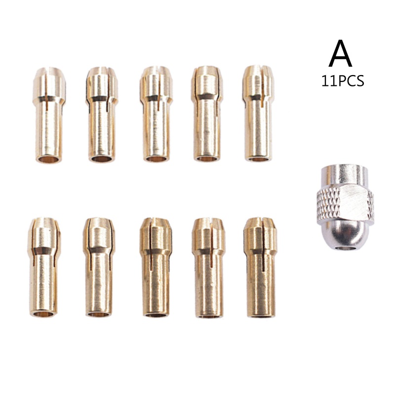 11pcs Collet Chuck Power Tool Mini Bahan Kuningan Untuk Aksesoris Mesin Ukir