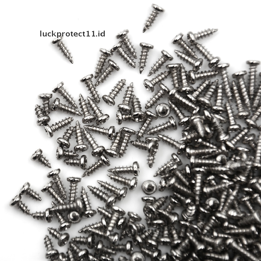 // Hg &amp; ID// 100pcs Sekrup M2 Diameter Drat Kepala Bulat Cross Sekrup Self Tapping Screw.