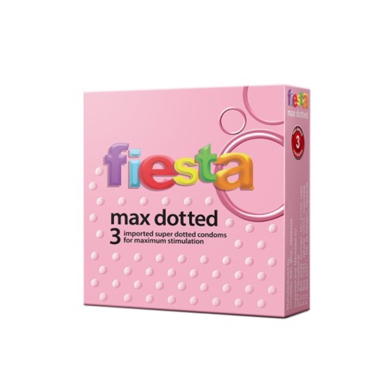 FIESTA KONDOM MAX DOTTED BOX 3 PCS (PRIVASI AMAN)