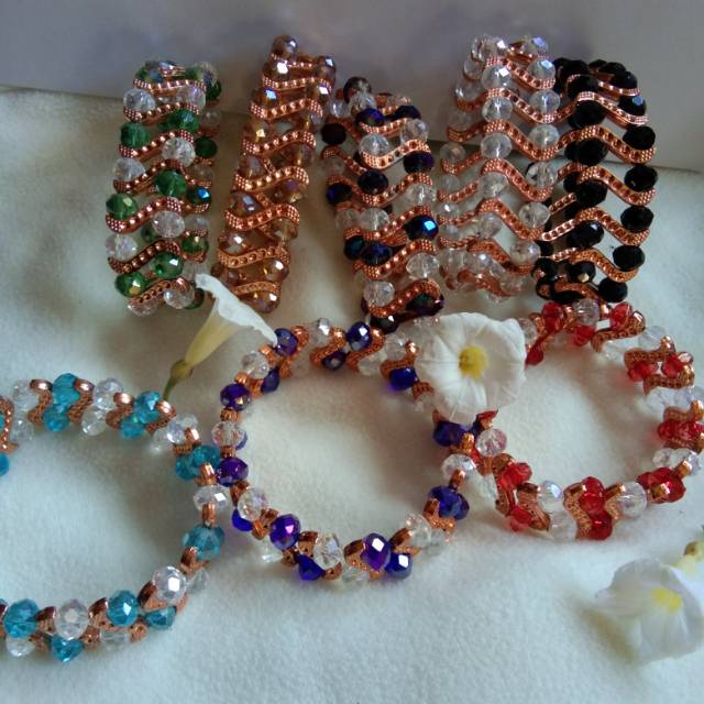 Gelang Kristal Model SS Tali Karet