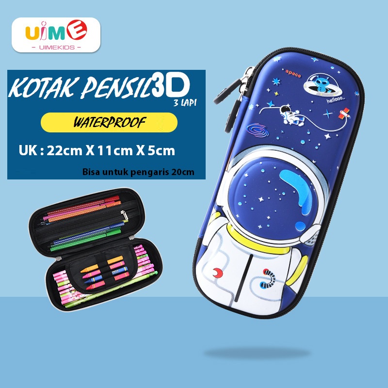 KOTAK PENSIL 3D KOTAK PENSIL ANAK ANTI AIR MOTIF DINOSAURUS LITTLE PONY ASTRONOT