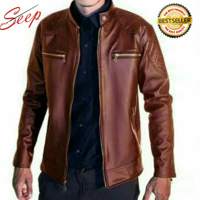 jaket motor pria coklat /jaket touring pria