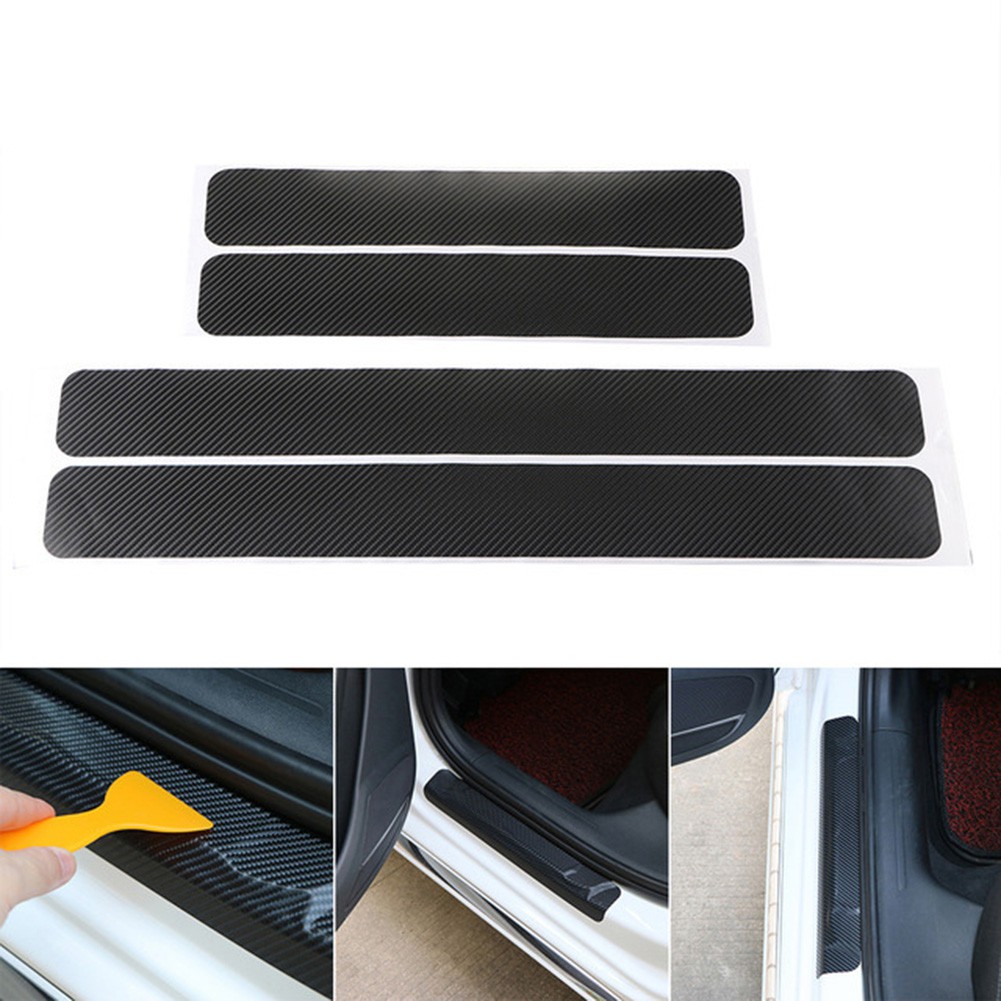 Suppmodel Universal Carbon Fiber Anti Gores Pintu Mobil Sill Pelindung Sticker Pad Decor