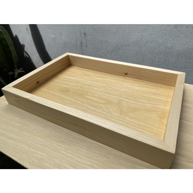 ( WK )  kotak hantaran kayu polos , seserahan ,  stationery, tray , kotak kayu ( 30 x 20 x 4 cm )