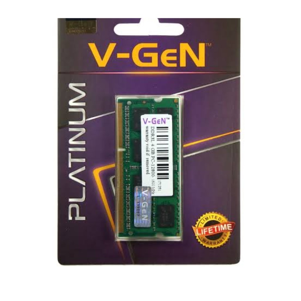 RAM V-GEN SODIMM DDR3 4GB PC12800 PLATINUM VGEN RAM NOTEBOOK LAPTOP