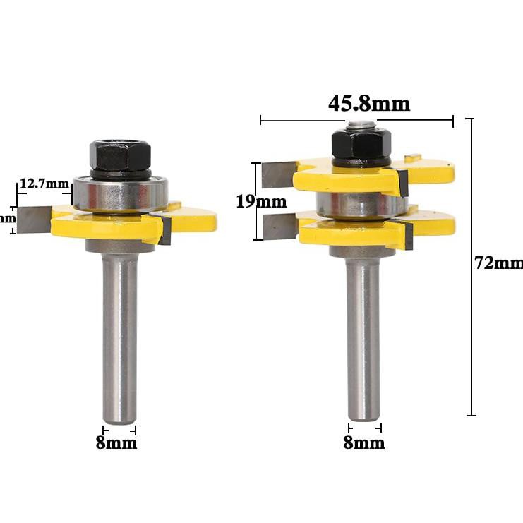 ` MYV mata router set Tongue & Groove AS 8mm mata profil panel sambungan kayu ✹ ☠