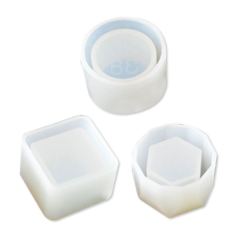 SIY  3Pcs/Set Crystal Epoxy Resin Mold Flowerpot Casting Silicone Mould Handmade DIY Craft Decoration Storage Box Making Tool