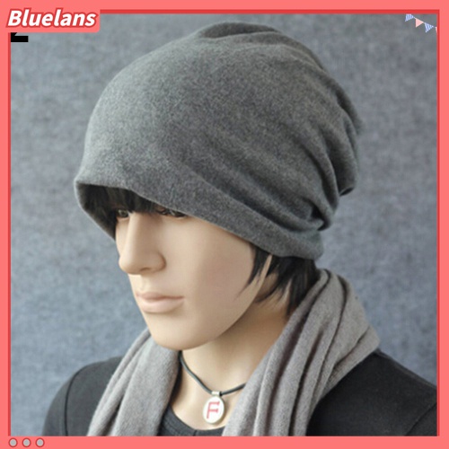 Bluelans Topi Beanie Scarf Rajut Hangat Gaya Hip Hop Untuk Pria Dan Wanita