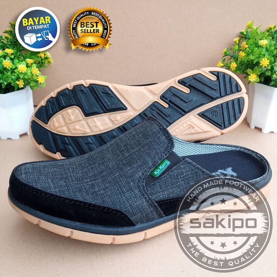 PROMO KEMERDEKAAN !! SLOP KASUAL PRIA DEWASA SLIP ON WARNA HITAM 102 MURAH BERKUWALITAS SOL KARET TRENDI NYAMAN DIPAKAI / SEPATU SANTAI PRIA DEWASA SOL KARET / SEPATU KERJA LAPANGAN / SEPATU KERJA KANTORAN / SAKIPO