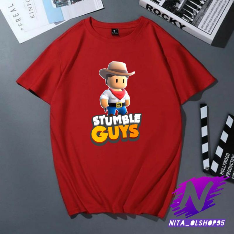 kaos anak stumble guys koboy karakter