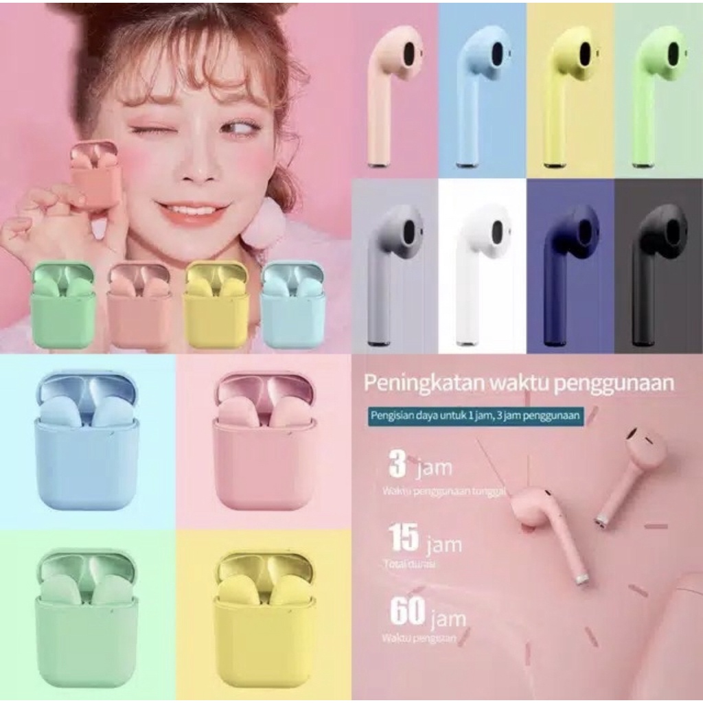 MIINII 3 Model Eearphone Bluetooth i12/PRO4/PRO4S TWS Handsfree Wireless TWS V4.2 Super Bass