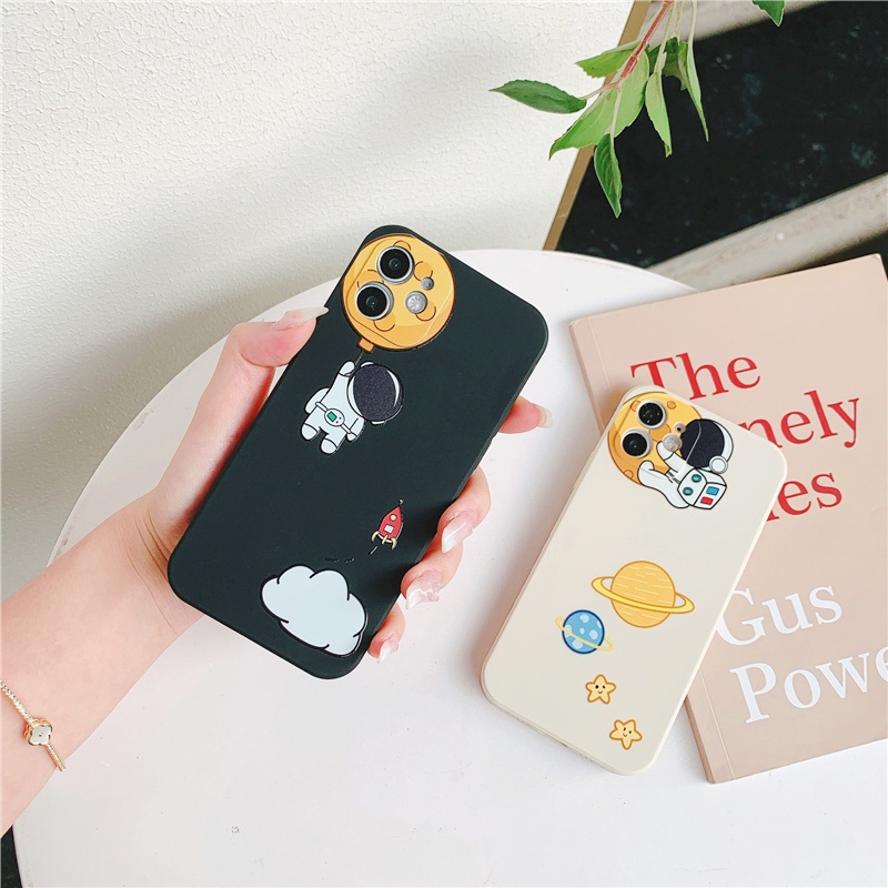 Soft Case Motif Astronot Untuk Iphone 13 12 11 Pro Max X Xs Max Xr 7 8 Plus Se2020