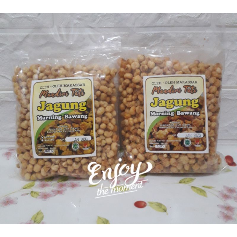 

Jagung goreng (marning) merk Mandiri Tati kemasan 280 gram dari kota Makassar