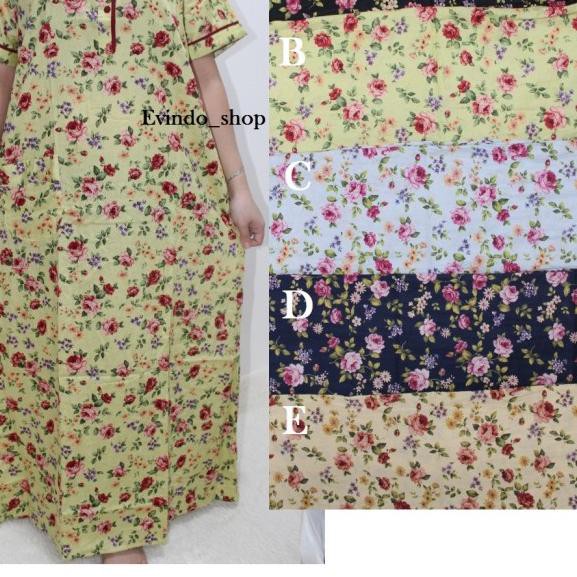 ➹ Long dress/Long Pen/ Homedress/ Daster panjang Katun Sabata Halus ✦