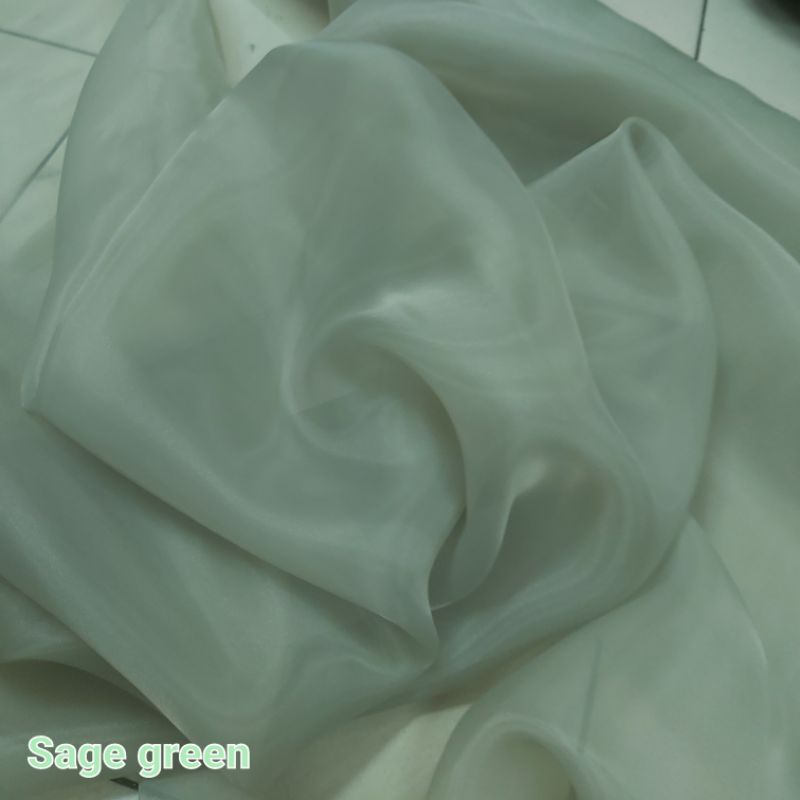 Kain Satin Organza Silk Polos Premium / Bahan organsa ( Grade A )