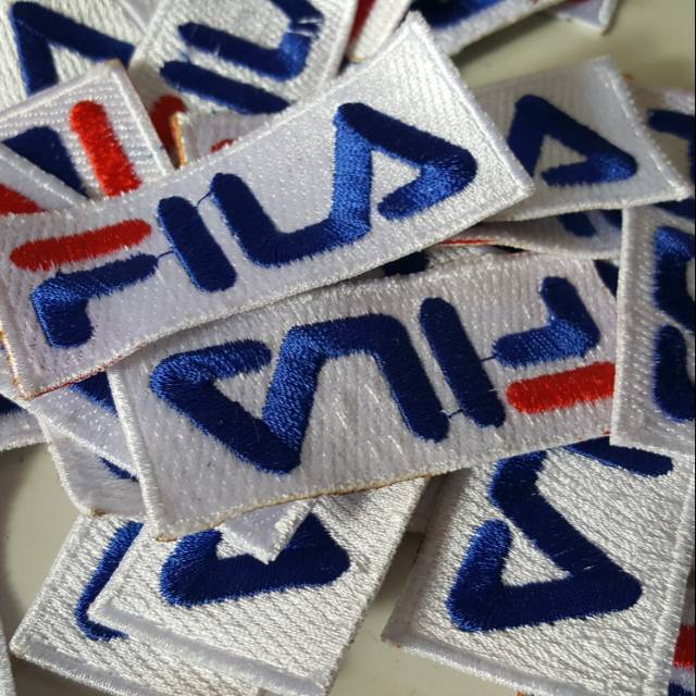 emblem patch bordir fila persegi panjang