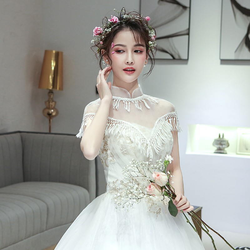 VE-11 wedding dress cape bolero gaun pengantin transparan luaran atas