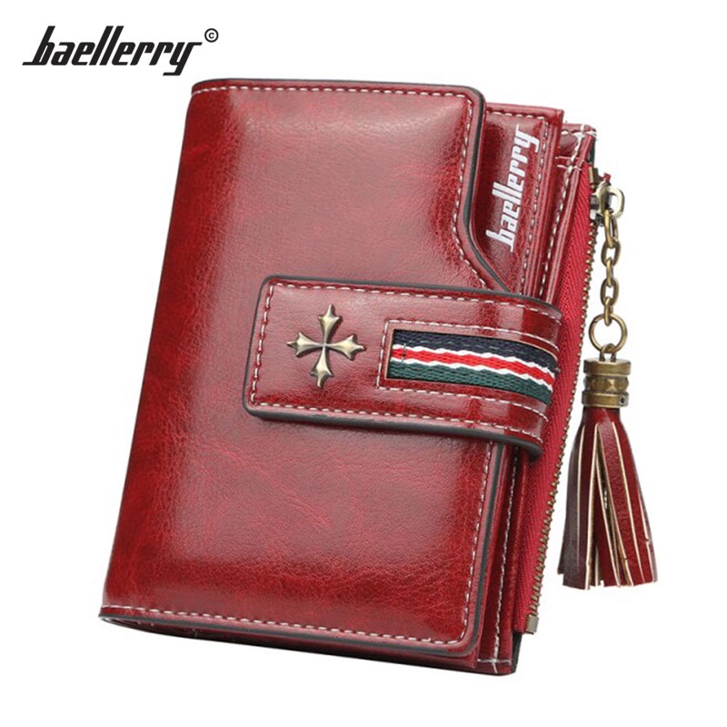 BAELLERRY N1636 Dompet Lipat Wanita Kulit Bifold Wallet WK-SBY