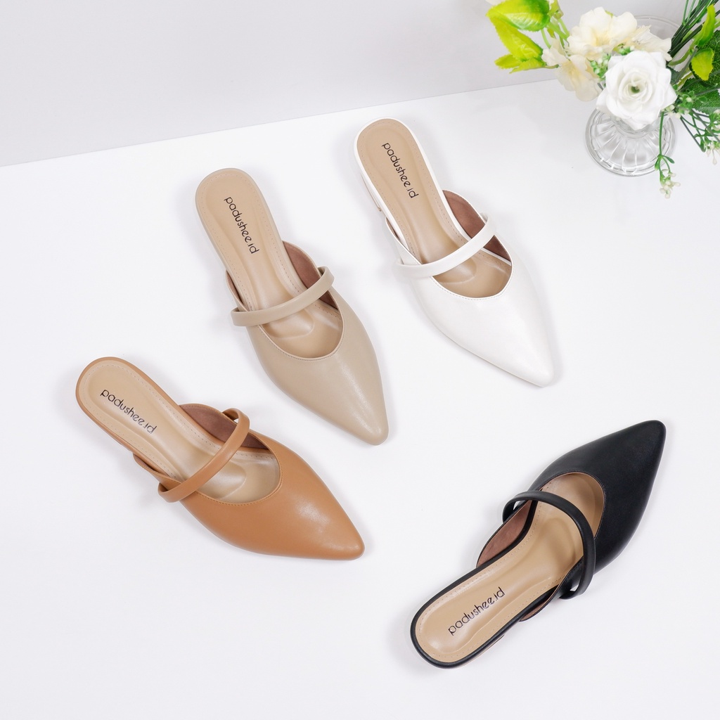 Padushee.id - sepatu wanita || NADIA || heels 3 cm / mules wanita