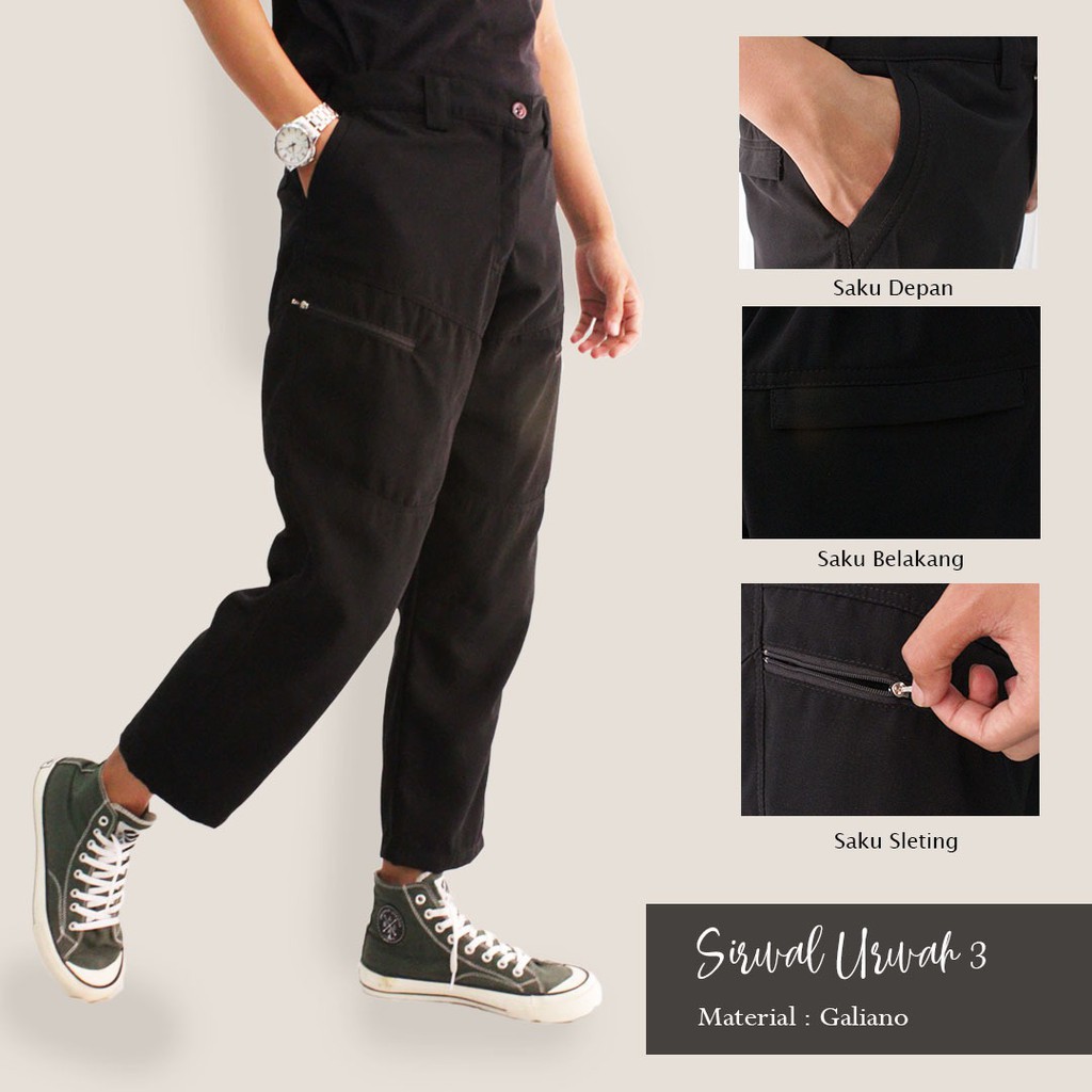 [COD] Sirwal Urwah3 Sirwal Cingkrang Warna Hitam - Celana Cingkrang - Sirwal Dewasa