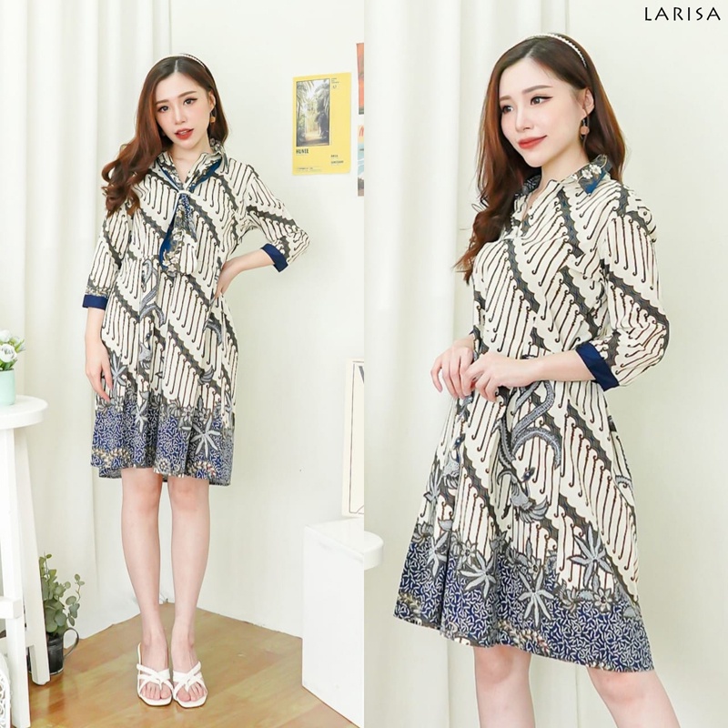 ZENY DRESS - Dress Batik Wanita Terusan Wanita/ LARISA