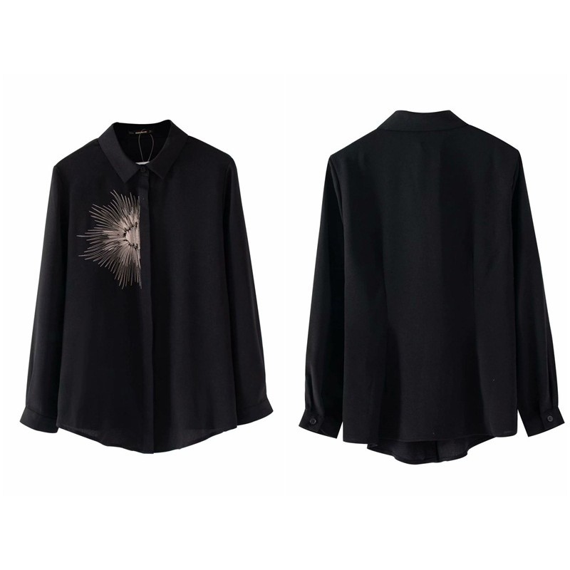 [baju wanita korea]  Baju Atasan Kerja Kemeja Putih Hitam Wanita Korea Import