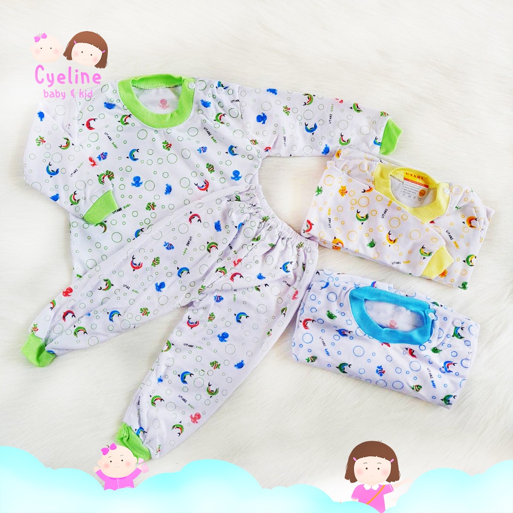 [Cyeline] Piyama Baju Tidur Bayi Laki-Laki / Dress Stelan Setelan Balita Anak Cowok Baru Lahir / Bab