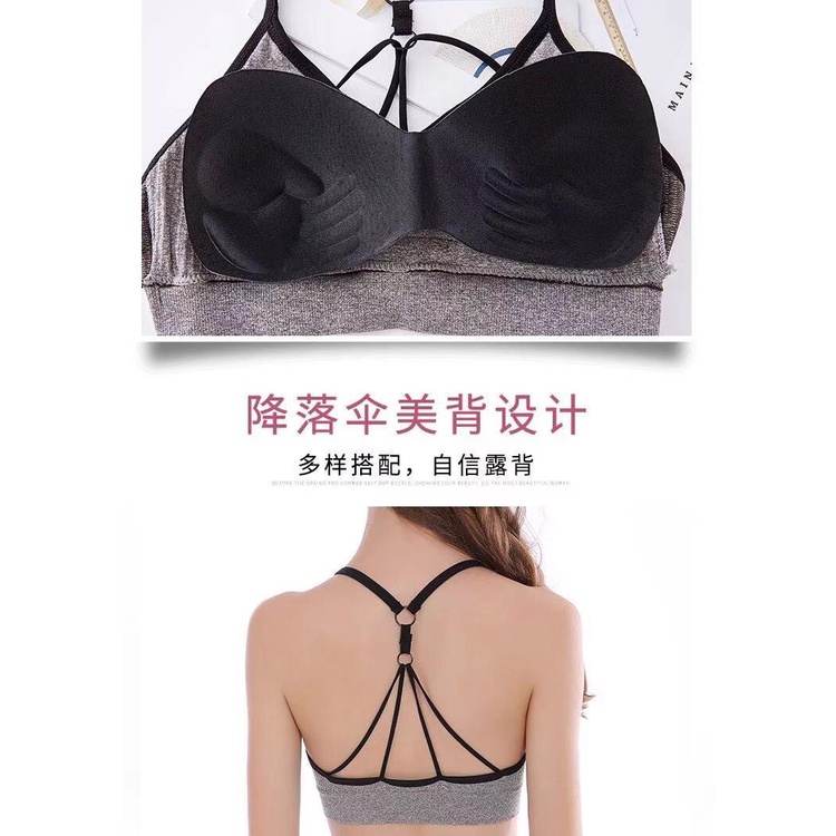 Bra Sport Push Up Langxianger Tanpa Kawat / Bra Seamless Tanpa Kawat Motif Tulisan Langxianger