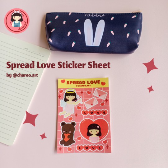 

Spread Love Sticker Sheet by @chareo.art (sticker dekorasi lucu)