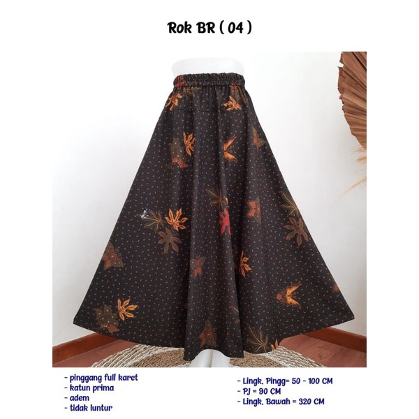 ROK PAYUNG PANJANG MOTIF BATIK TIDAK LUNTUR