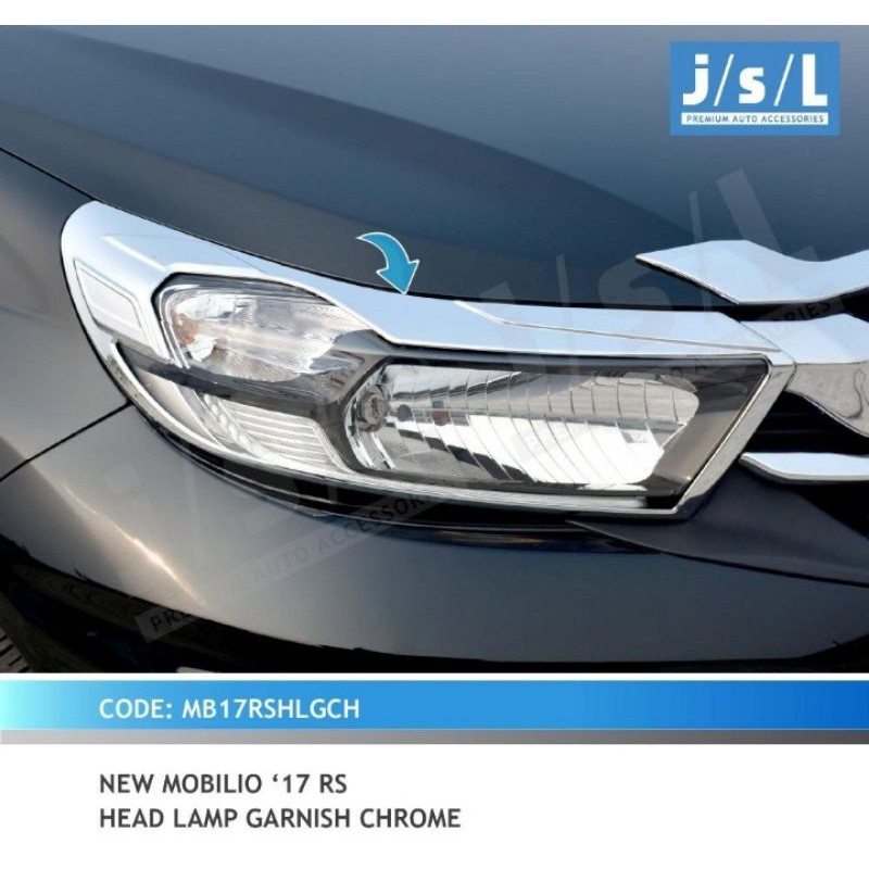 Garnis Lampu Depan Mobilio 2017 Chrome