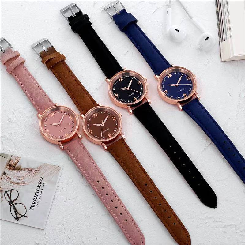 Jam Tangan Wanita Casual Analog Quartz Strap PU Fashion Korean / Jam Tangan Wanita Import