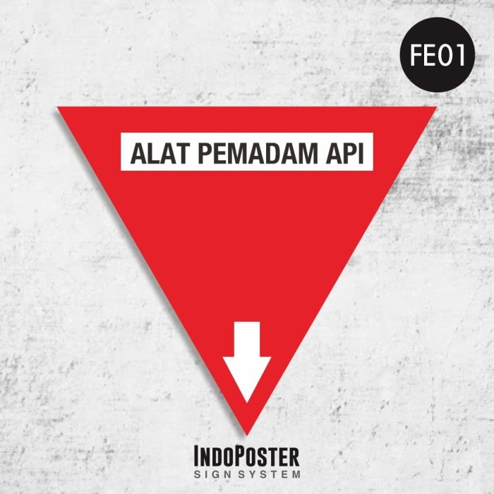 

Stiker Rambu K3 Petunjuk APAR Segitiga Merah Alat Pemadam Api Ringan Kebakaran Sesuai Standar Permenakertrans 04/1980
