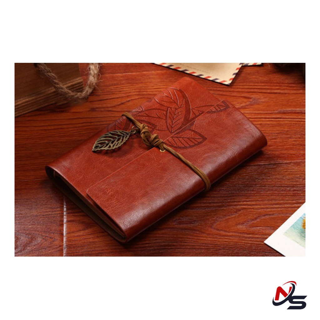 

Nadine Shop - PHANTACI Buku Catatan Binder Kulit Retro Leaf Kertas A6 - BSD666