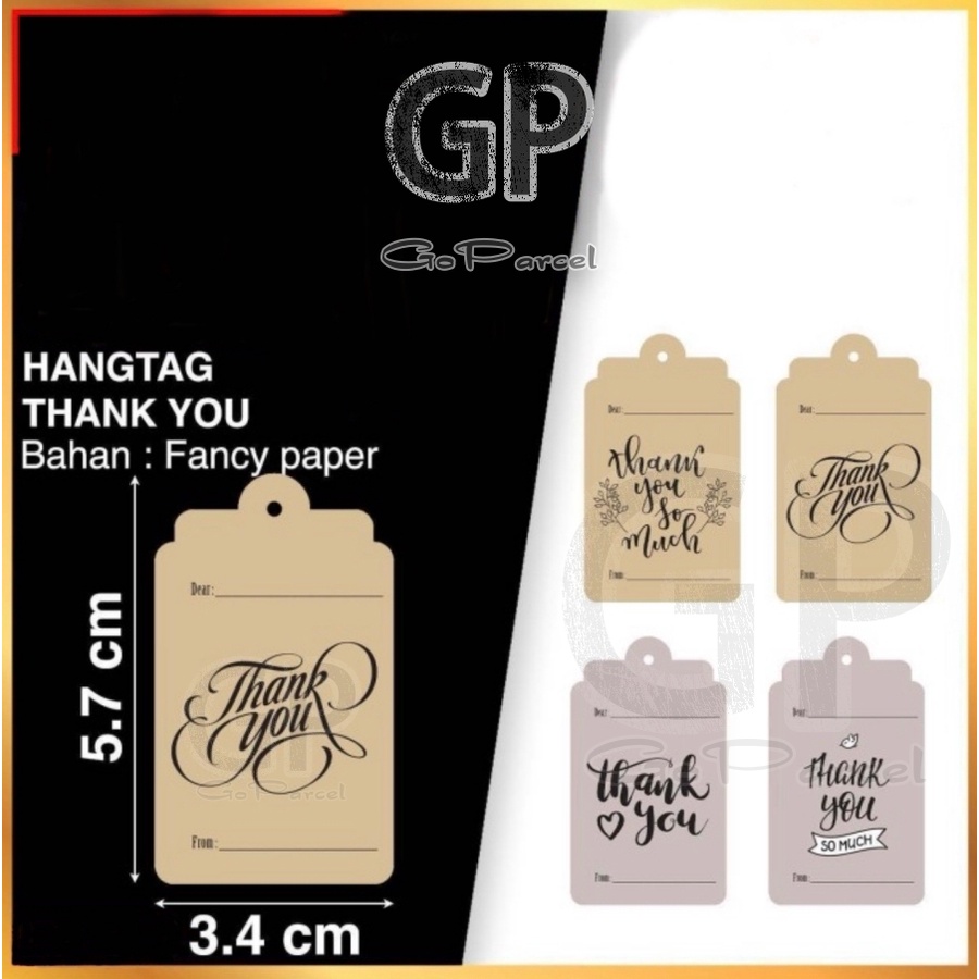 ( Set 5 Pc ) HANG TAG THANK YOU GIFT TAG - CARD / KARTU UCAPAN THANKYOU TERIMA KASIH GOODIE BAG / HAMPERS/ FLORIST