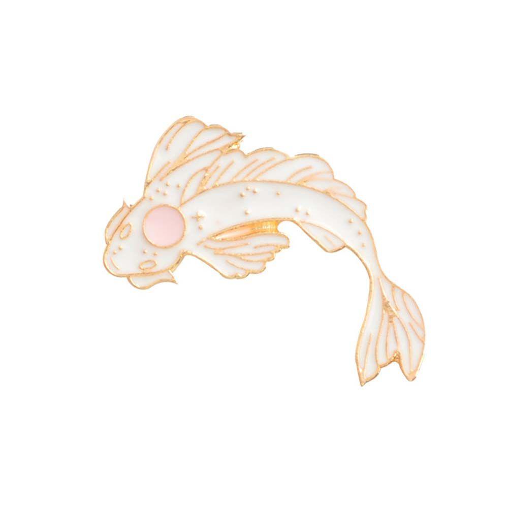 [Elegan] Ikan Koi Bros Hadiah Untuk Wanita Pria Fashion Ikan Beruntung Aksesoris Perhiasan Kerah Bros Lencana Pin Enamel Pin