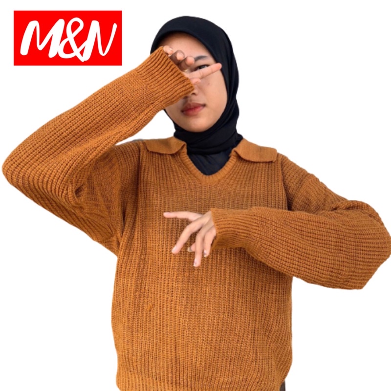 Buls Polos Kerah Fuji Rujut Permium M&N | Atasan Wanita Remaja Kekinian Kaos | Baju | Sweater | Romp