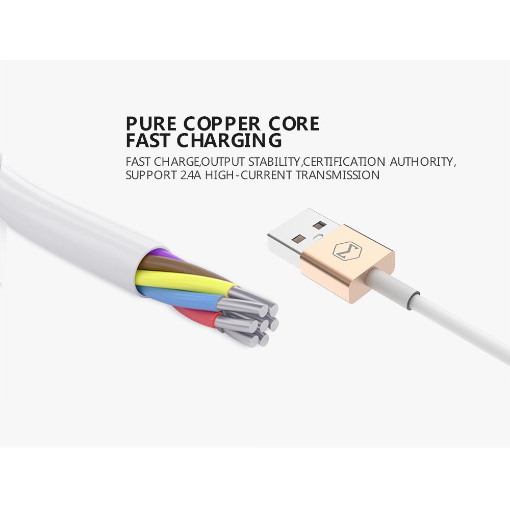 Kabel Lightning Kabel Charger Mcdodo MFI 8 Pin Lightning Cable Data Fast Charging Cable 1.2M Gold