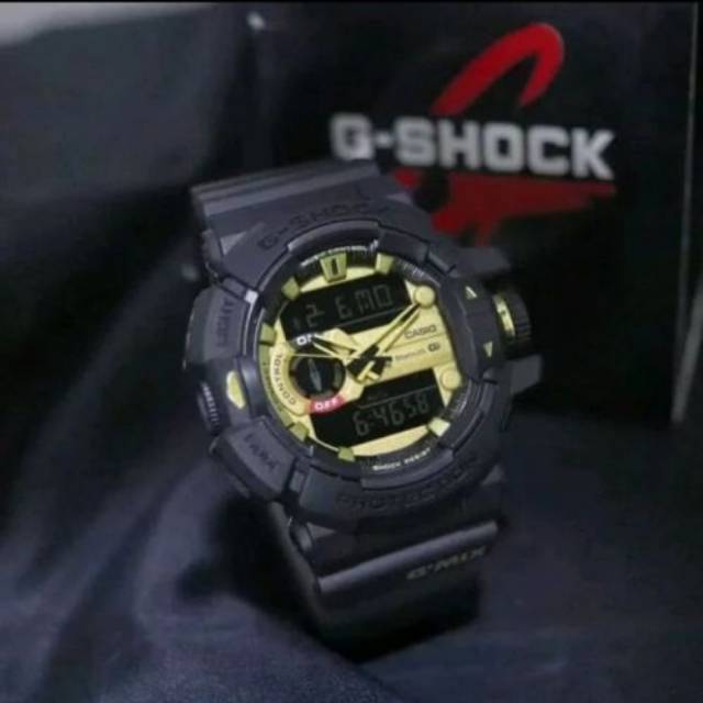 JAM TANGAN PRIA G-SHOCK GMIX GBA400 STRAP HITAM  MESIN HITAM VISI 21