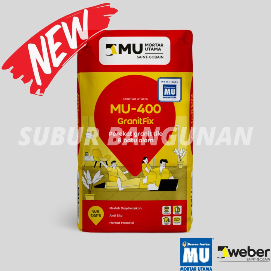 MU400 - Mortar Utama MU 400 25 KG Perekat Granite Perekat Batu Alam