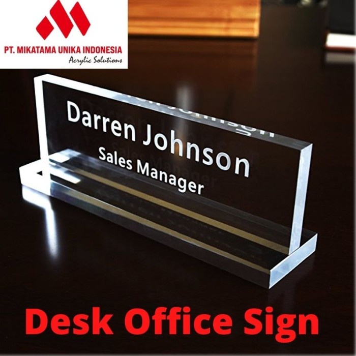 

ACRYLIC DESK OFFICE SIGN/CUSTOM AKRILIK NAMA UNTUK MEJA KANTOR - 20x8