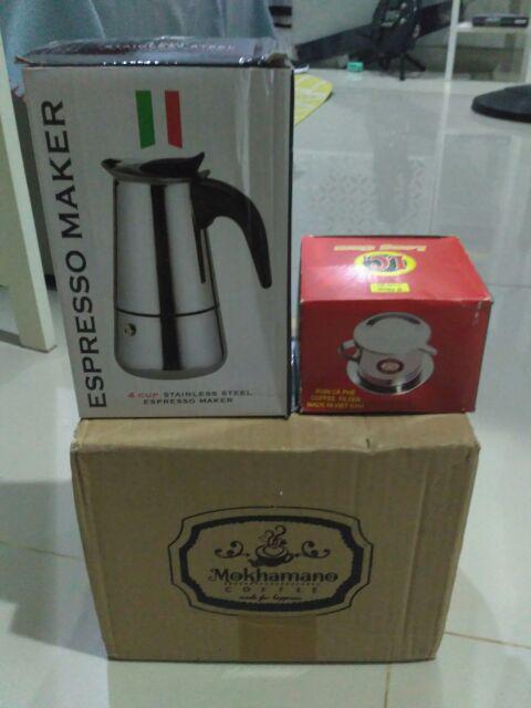 Percolator Espresso Coffee Maker /teko Kopi / Moka Pot Stainless 4 Cup