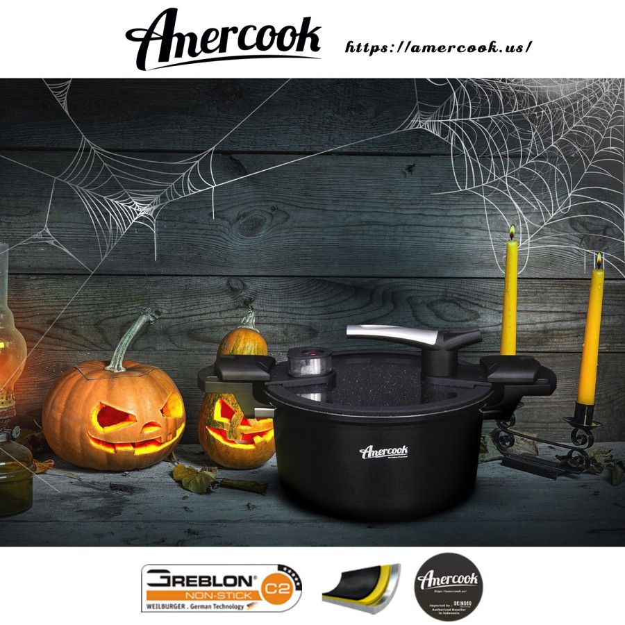 Panci Presto Amercook Presto Fresh Cook low pressure Cooker Diameter 24 Cm - Greblon C2 Non-stick.