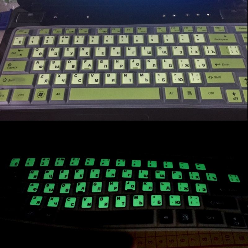 ✿CRE Russian Letters Ultrabright Fluorescence Luminous Keyboard Sticker