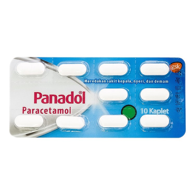 PANADOL BIRU Strip Blister Isi 10 Tablet - Obat Demam Nyeri Parasetamol 500 MG Paracetamol Nyeri Kepala Gigi