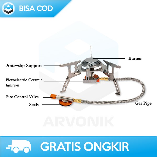 KOMPOR GAS LIPAT PORTABEL MINI CAMPING ULTRALIGHT TAFFSPORT WSS-201