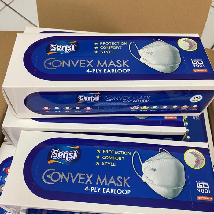 MASKER SENSI CONVEX MASK 4PLY 4D KF94 EARLOOP ISI 20 PCS